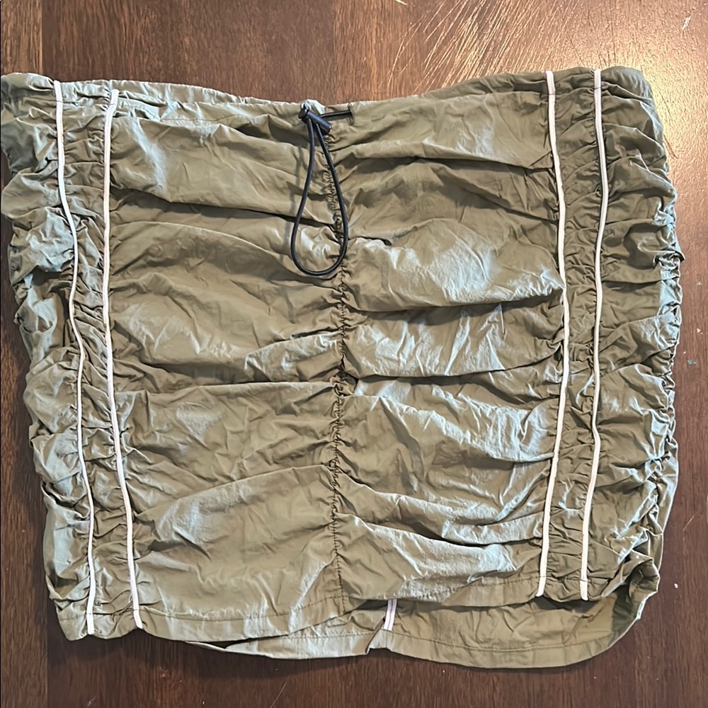 Olive Green Ruched Skirt